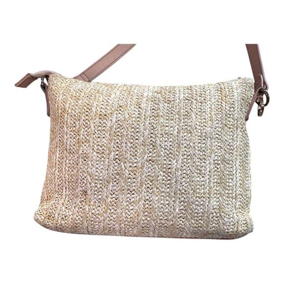 Leoma Lovegrove Beach Chairs Beachy 9x6 Canvas Crossbody Bag Purse Wicker READ - Picture 9 of 10